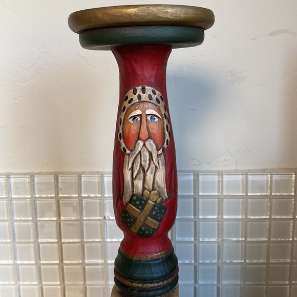 Lori Miller Whispering Pines Santa Candleholder 2008 Vintage - Picture 2 of 6